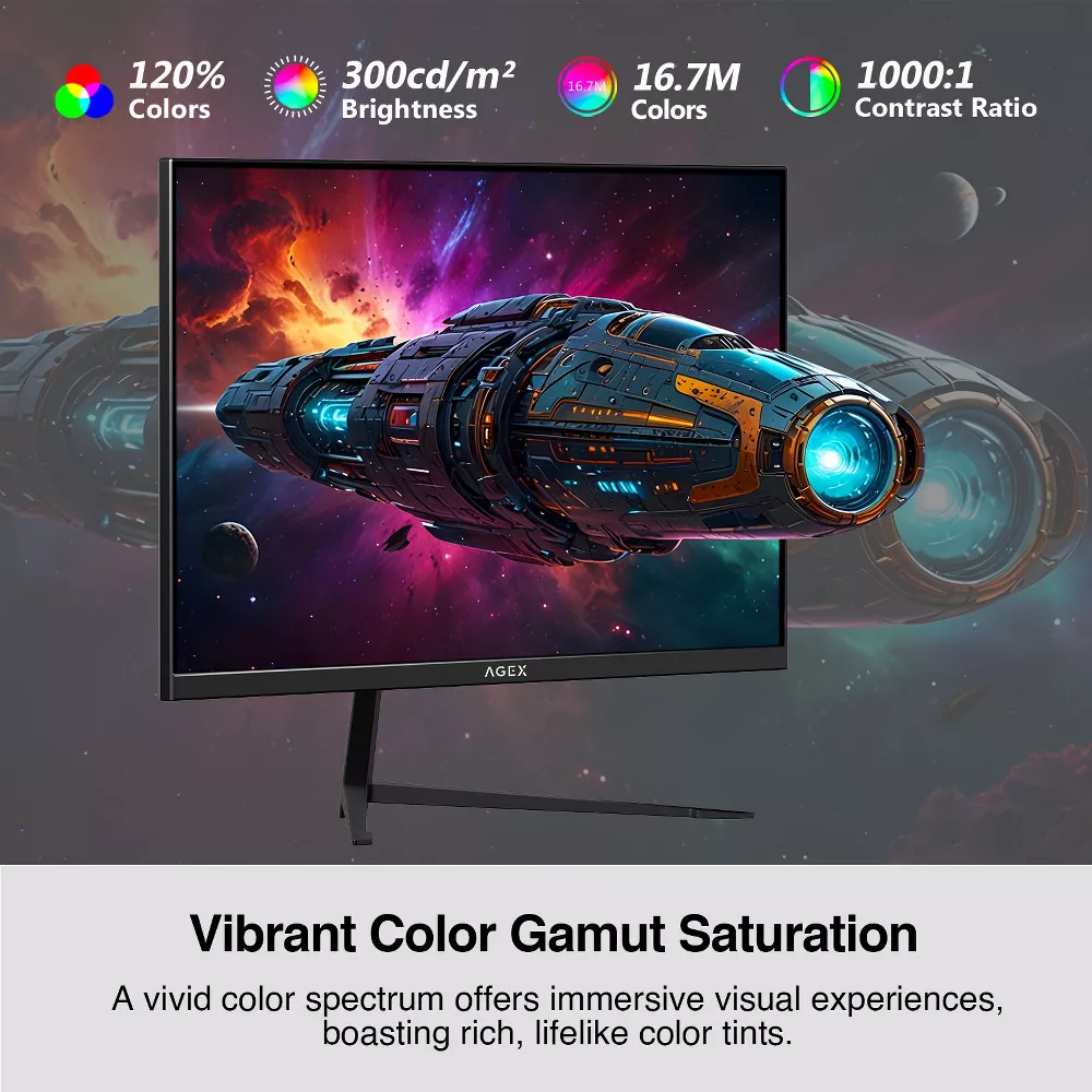 Gaming Monitor AGEX AG25S 24.5" 400Hz IPS LED , 1080P 1ms HDR FreeSync 2xHDMI & DP Ports PC Screen - Image 4
