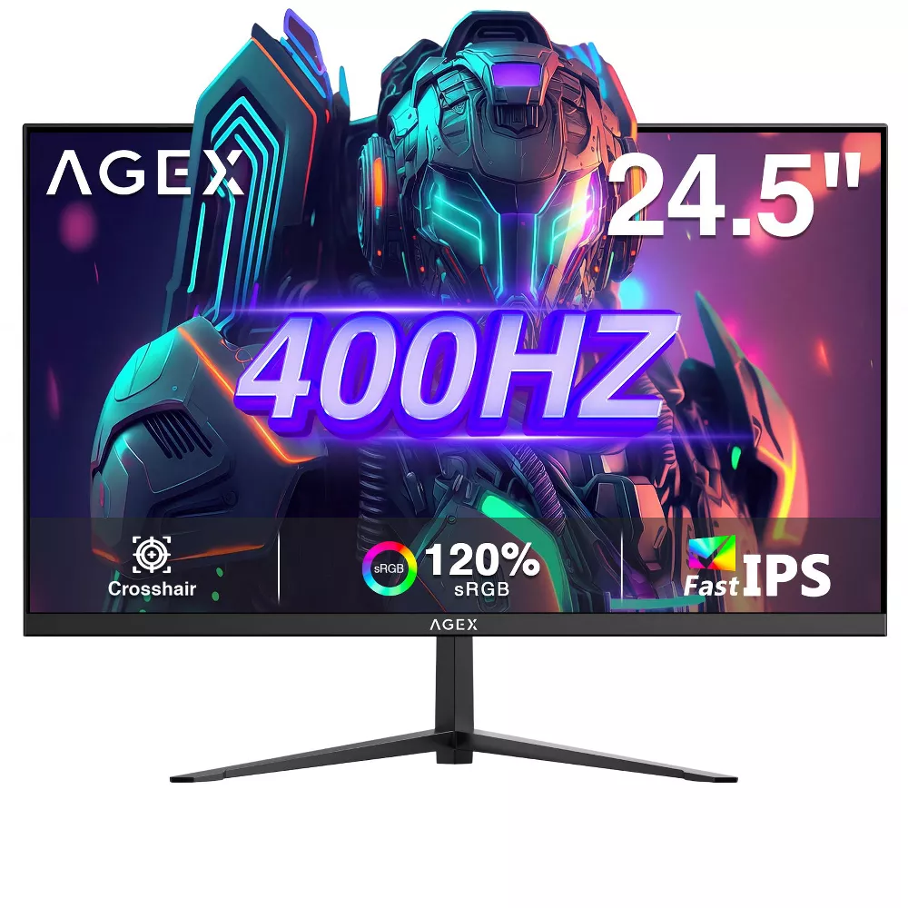 Gaming Monitor AGEX AG25S 24.5" 400Hz IPS LED , 1080P 1ms HDR FreeSync 2xHDMI & DP Ports PC Screen