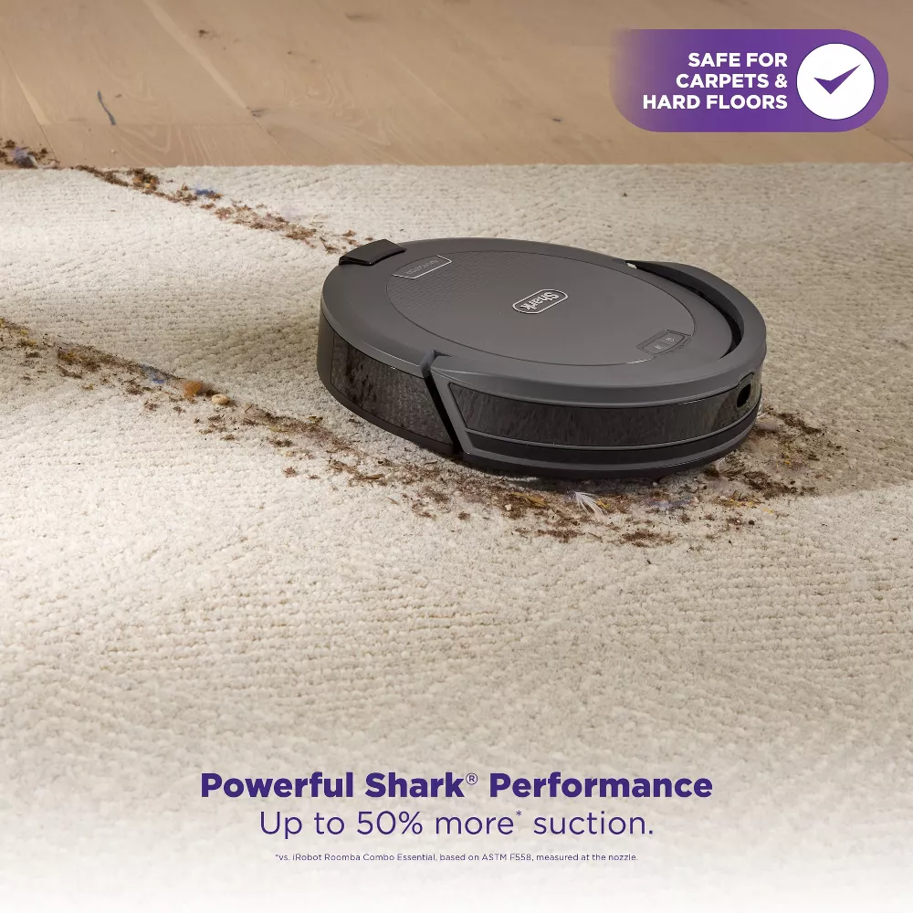 Shark Navigator Cordless Robot Vacuum with SmartPath Navigation and Self-Cleaning Brushroll RV2110 Gray - Image 3